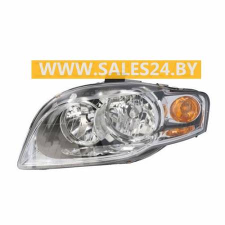 Фара передняя под электрокорректор с желтым поворотом левая AUDI A4 B7 2004-2008 | DEPO / Тайвань