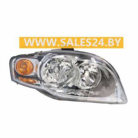 Фара передняя под электрокорректор с желтым поворотом правая AUDI A4 B7 2004-2008 | DEPO / Тайвань