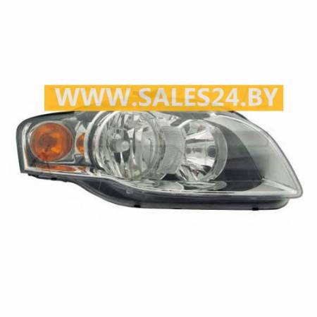Фара передняя под электрокорректор с желтым поворотом правая AUDI A4 B7 2004-2008 | TYC / Тайвань