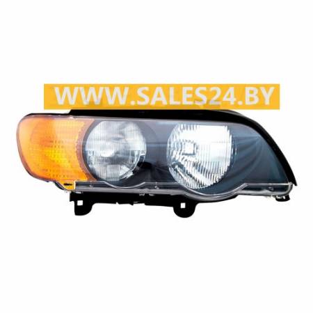 Фара передняя под электрокорректор с желтым поворотом правая BMW X5 E53 1999-2003 | TYC / Тайвань