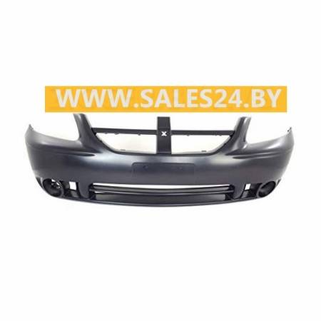 Бампер передний черный с отв. под противотуманки DODGE GRAND CARAVAN 2005-2007 | AVG / Чехия - Тайвань - Китай