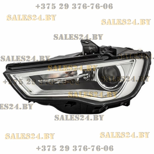 Фара передняя под электрокорректор LED + XENON темный отражатель левая AUDI A3 2012-2016 | DEPO / Тайвань