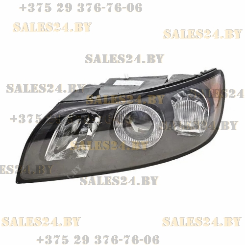 Фара передняя левая под электрокорректор черная VOLVO S40 / V50 2004-2007 | TYC / Тайвань