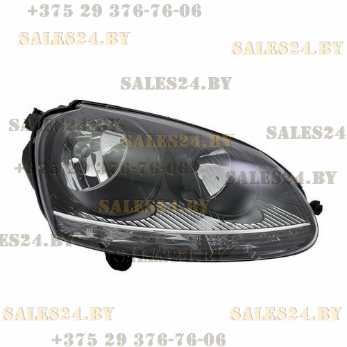Фара передняя правая под электрокорректор (черная) VW GOLF 5 2003-2008 | TYC / Тайвань