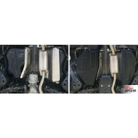 Стальная защита топливного бака , (с крепежом) NISSAN X-TRAIL T32 2014-2019/NISSAN QASHQAI 2014-2019/ | АВТОБРОНЯ / Россия
