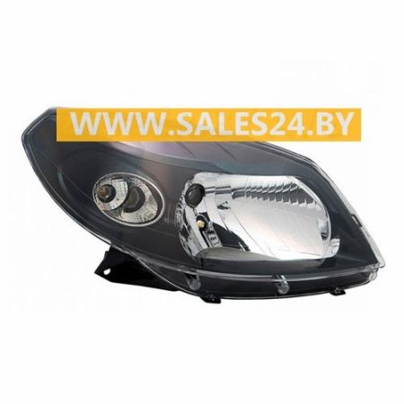 Фара передняя электрорегулировка черный отражатель STEPWAY правая (STEPWAY) RENAULT SANDERO 2008-2013 | TYC / Тайвань