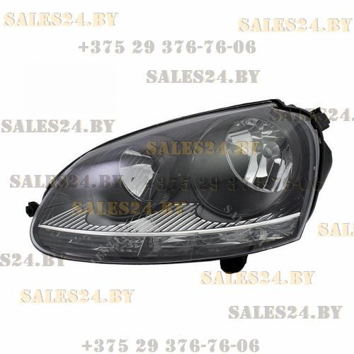 Фара передняя левая под электрокорректор (черная) VW GOLF 5 2003-2008 | TYC / Тайвань
