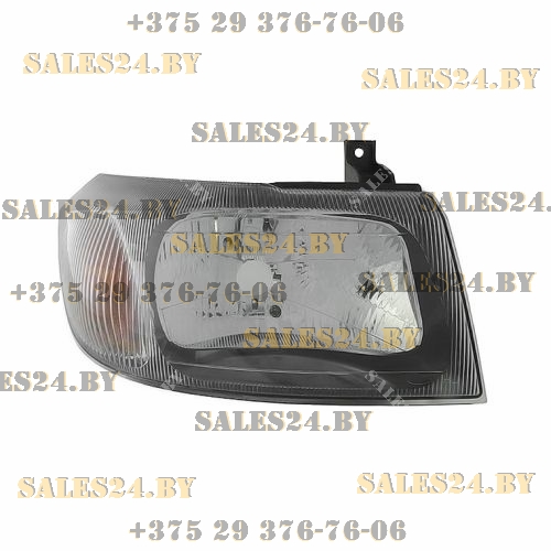Фара передняя правая черная рамка отражателя FORD TRANSIT (V184/5), 05.00-04.06 | Polcar / Польша