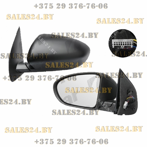 Зеркало боковое в сборе правое NISSAN QASHQAI (J10), 04.10-05.14 | Polcar / Польша