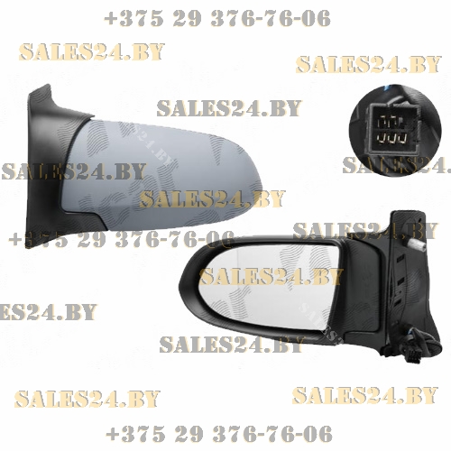 Зеркало боковое в сборе правое OPEL ZAFIRA, 01.99-05.05 | Polcar / Польша