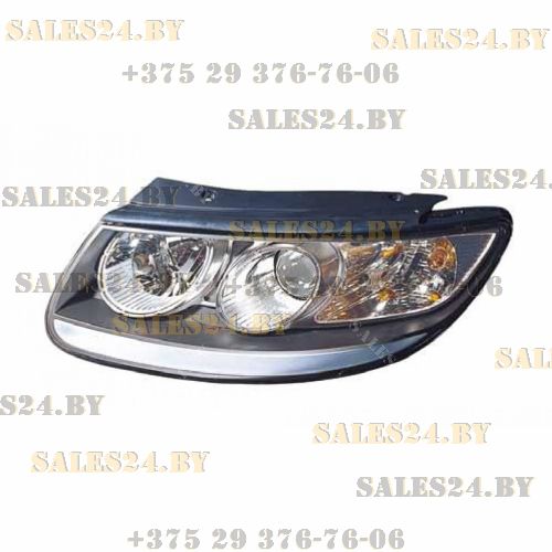 Фара передняя левая +/- корректор внутри черная (ЕВРОПА) HYUNDAI SANTA FE 2009-2012 | DEPO / Тайвань