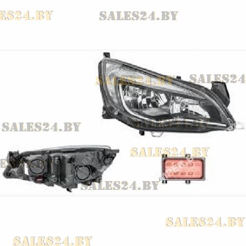 Фара электрорегулировка+корректор с дневными ходовыми огнями DRL Sport SXI SRI черно-хром. отражатель 13-15 правая DEPO OPEL ASTRA J 2009-2015 | AVG / Чехия — Тайвань — Китай