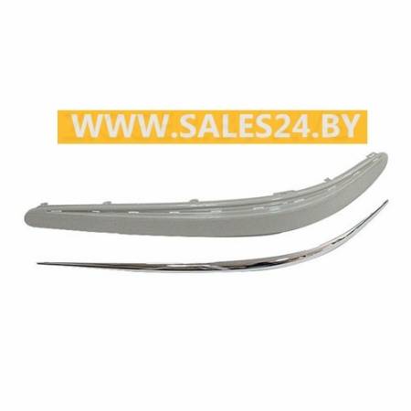 Накладка бампера переднего левая + молдинг хромированный MERCEDES E W211 2002-2005 | AVG / Чехия - Тайвань - Китай