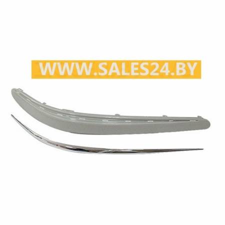 Накладка бампера переднего правая + молдинг хромированный MERCEDES E W211 2002-2005 | AVG / Чехия - Тайвань - Китай