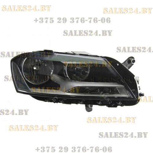 Фара передняя правая под электрокорректор внутри черная (ЕВРОПА) VW PASSAT B7 2010-2014 | DEPO / Тайвань
