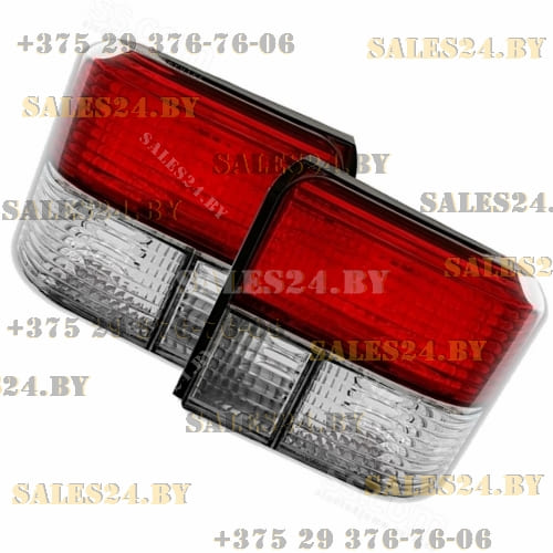 Фонари задние (комплект 2 шт) левый + правый (тюнинг, прозрачн/красн, LED) VW TRANSPORTER T4 1990-2003 | DEPO / Тайвань