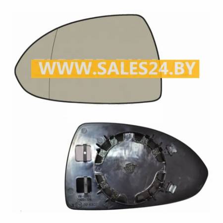 Зеркальный элемент с рамкой и подогревом левый асферический OPEL CORSA D 2006-2010 | AVG / Чехия - Тайвань - Китай
