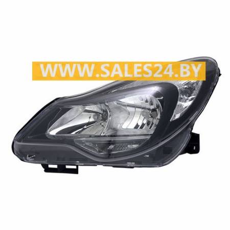 Фара передняя с электрокорректором черный отражатель H7/H1 левая OPEL CORSA D 2010-2014 | TYC / Тайвань