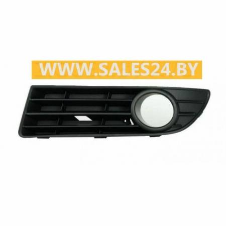 Решетка бампера переднего с отв. под противотуманку левая VW POLO 2005-2009 | AVG / Чехия - Тайвань - Китай