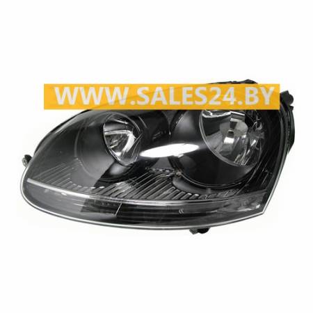 Фара передняя левая под электрокорректор (черная) VW GOLF 5 2003-2008 | TYC / Тайвань