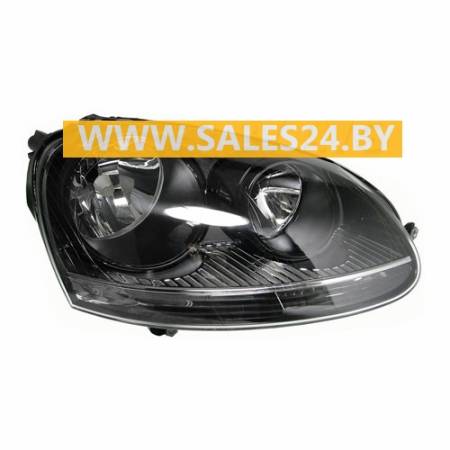Фара передняя правая под электрокорректор (черная) VW GOLF 5 2003-2008 | TYC / Тайвань