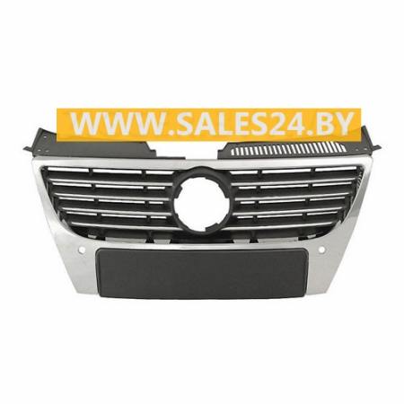 Решетка радиатора + хромированные молдинги с отв под парктроники знак 150mm VW PASSAT B6 2005-2010 | AVG / Чехия - Тайвань - Китай