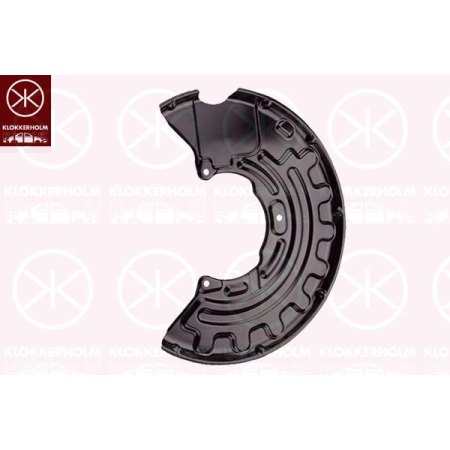 Кожух тормозного диска передний левый AUDI A3 03- / SEAT LEON 05-12, TOLEDO 04-13 / VW GOLF 6 08-13, GOLF 5 03-09, PASSAT B6 05-10, PASSAT CC 08-16  | KLOKKERHOLM / Дания -  9545375