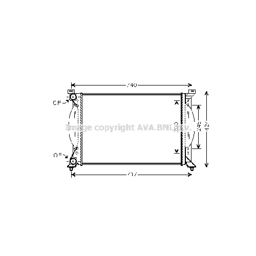 Радиатор охл. ДВС AUDI A4 ( All, A6-3 2.0 20V 01-) P630*405*24 (M.KL+/-)
