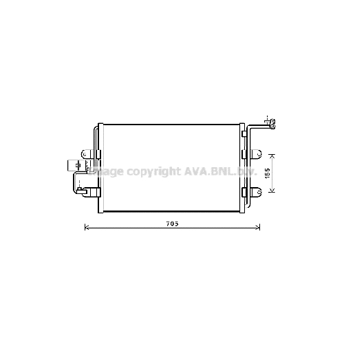 Радиатор кондиционера SKODA OCTAVIA (All 96-/98-) P540*360*20