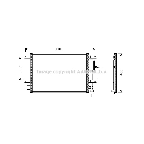 Радиатор кондиционера AUDI A4 (All 10/00-03) P567*402*16