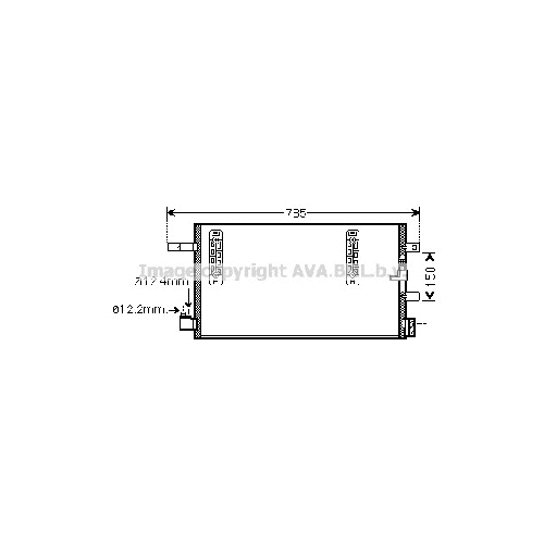 Радиатор кондиционера AUDI A4 (All 11/07-03/12) P645*344*16 (M/A)