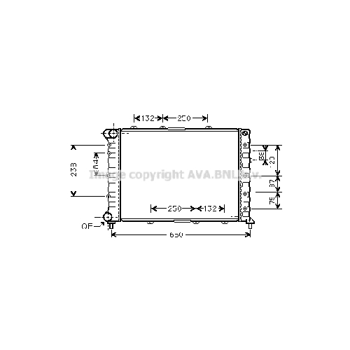 Радиатор охл. ДВС ALFA ROMEO 156 (1.8-2.5i 97-) P580*394*24 (M/A.KL+/-)