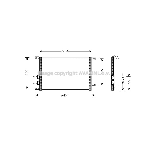 Радиатор кондиционера ALFA ROMEO 147 (1.9JTD 01-) P520*350*20 (M)