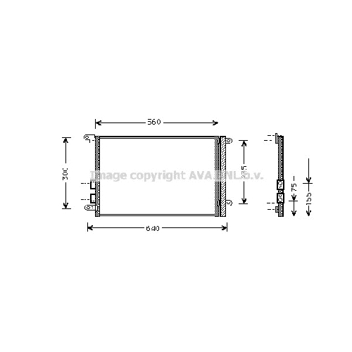 Радиатор кондиционера ALFA ROMEO 156 (Benzine,1.9,2.4JTD 00-) P520*344*16 (M)