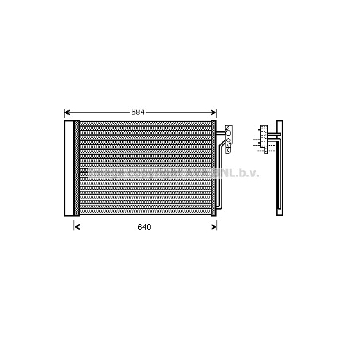 Радиатор кондиционера LAND ROVER RANGE ROVER ( 4.4-5.0i, 3.0-3.6TD 03/02-) P610*440*16