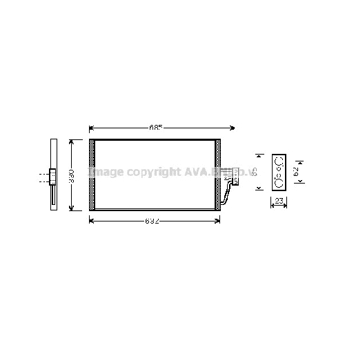 Радиатор кондиционера BMW 7 (2.0D-30D E39 05/98-05/04 E38 -09/01) P590*325*16 (M/A)