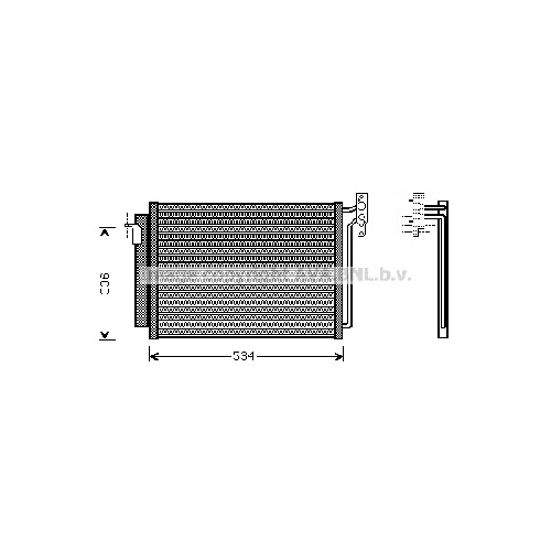Радиатор кондиционера BMW X5 ( ALL 09/00-) P496*393*16