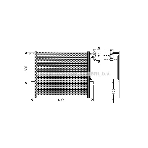 Радиатор кондиционера BMW X3 (2.0-3.0i 10/03-01/09) P525*470*16