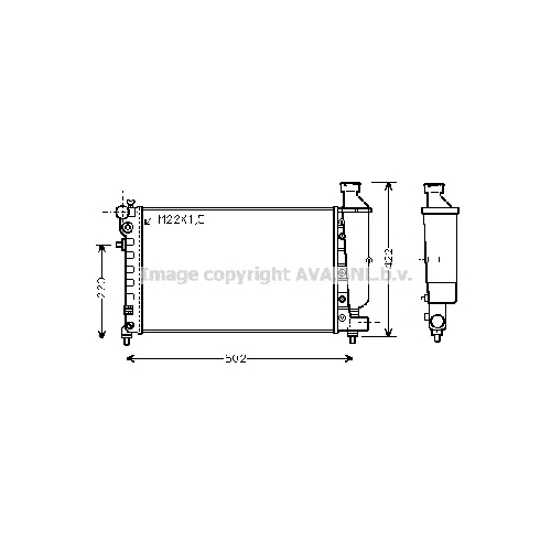 Радиатор охл. ДВС CITROEN SAXO (1.1-1.6i 95-01) P530*297*24 (M,KL+/-)