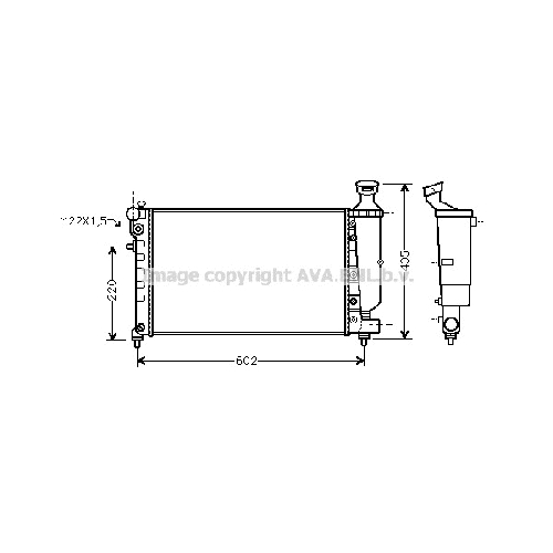 Радиатор охл. ДВС PEUGEOT 106 (1.1-1.6 96-) P530*322*30 (M/A)