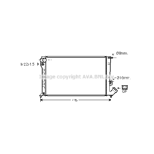 Радиатор охл. ДВС CITROEN BERLINGO (1.8D,1.9D09/98-02) P670*378*24 (M.KL-)