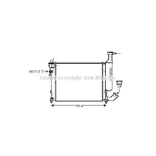 Радиатор охл. ДВС CITROEN BERLINGO (1.1 10/98-10/02) P460*377*23 (M)
