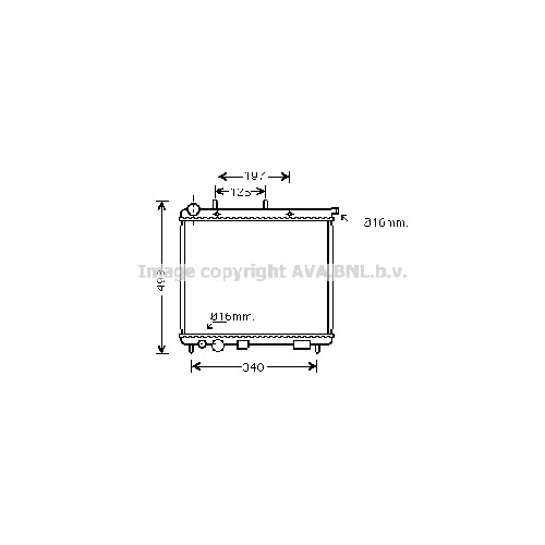 Радиатор охл. ДВС CITROEN C2 (1.4 8V 02-) P380*402*19 (A.KL+/-)