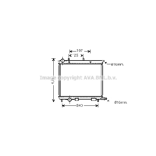 Радиатор охл. ДВС CITROEN C2 (1.1-1.4 8V,1.6 16V 02-) P380*402*19 (M.KL+/-)