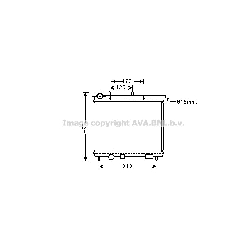 Радиатор охл. ДВС CITROEN C2 (1.4 HDI 02-) P380*402*19 (M.KL+/-)