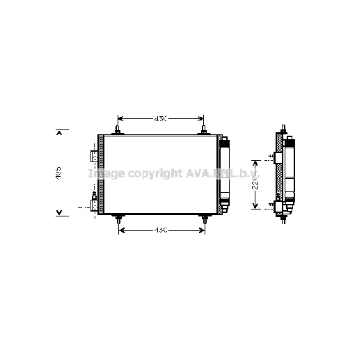 Радиатор кондиционера CITROEN C5 (1.8-2.0i,2.0-2.2 HDI 02/01-) P510*368*16 (M/A)