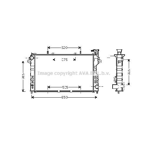 Радиатор охл. ДВС CHRYSLER VOYAGER (3.3 01-04) P770*410*34 (A.KL+/-)