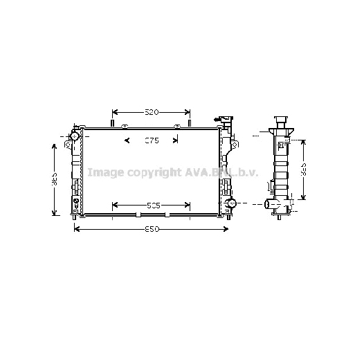 Радиатор охл. ДВС CHRYSLER VOYAGER (2.4 01-04) P770*410*34 (A.KL+/-)