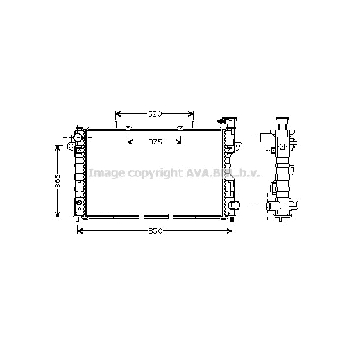 Радиатор охл. ДВС CHRYSLER VOYAGER (2.4 05-05/07) P765*395*32 (M/A.KL+/-)