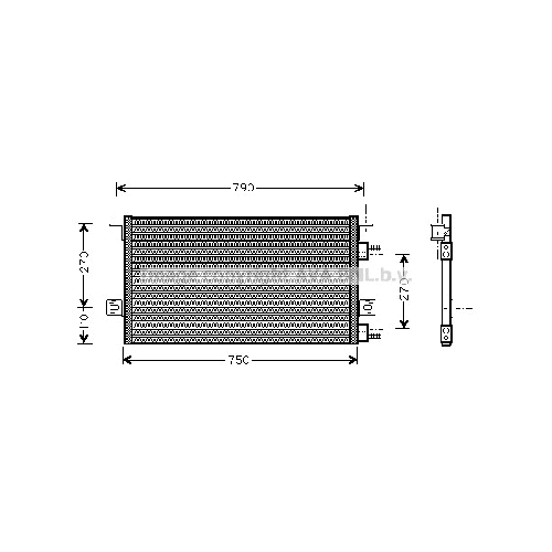 Радиатор кондиционера CHRYSLER VOYAGER (2.5-3.3i,2.5TD 96-99) P692*394*26